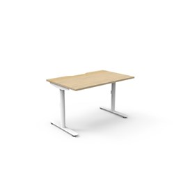 Halo Static Single Sided Workstation 1200W x 750D x 730mmH Natural Oak/White