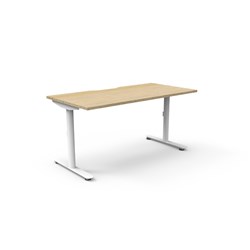 Halo Static Single Sided Workstation 1500W x 750D x 730mmH Natural Oak/White