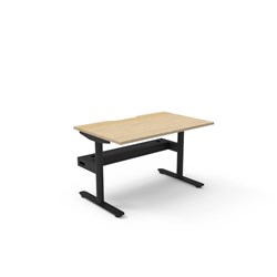 Halo Static Single Sided Workstation + Cable Tray 1200Wx750Dx730mmH Oak/Black