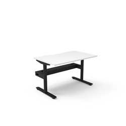 Halo Static Single Sided Workstation + Cable Tray 1200Wx750Dx730mmH White/Black