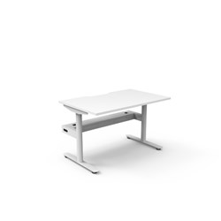 Halo Static Single Sided Workstation + Cable Tray 1200Wx750Dx730mmH White/White