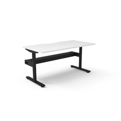 Halo Static Single Sided Workstation + Cable Tray 1500Wx750Dx730mmH White/Black