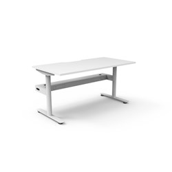 Halo Static Single Sided Workstation + Cable Tray 1500Wx750Dx730mmH White/White