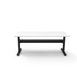 Halo Static Single Sided Workstation + Cable Tray 1800Wx750Dx730mmH White/Black