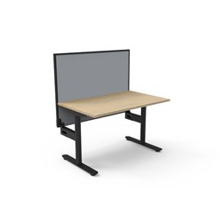 Halo Static Single Sided Workstation + Screen 1200Wx750Dx1330mmH Oak/Black