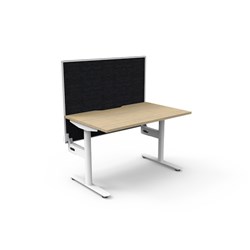 Halo Static Single Sided Workstation + Screen 1200Wx750Dx1330mmH Oak/White