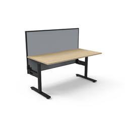 Halo Static Single Sided Workstation + Screen 1500Wx750Dx1330mmH Oak/Black