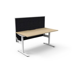 Halo Static Single Sided Workstation + Screen 1500Wx750Dx1330mmH Oak/White