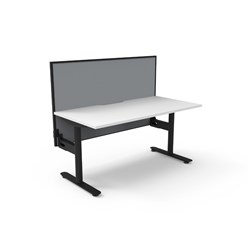 Halo Static Single Sided Workstation + Screen 1500Wx750Dx1330mmH White/Black