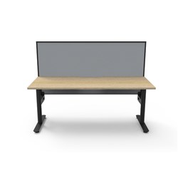 Halo Static Single Sided Workstation + Screen 1800Wx750Dx1330mmH Oak/Black