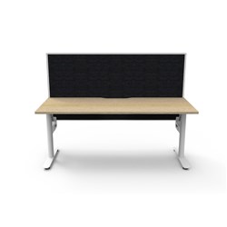 Halo Static Single Sided Workstation + Screen 1800Wx750Dx1330mmH Oak/White