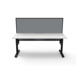 Halo Static Single Sided Workstation + Screen 1800Wx750Dx1330mmH White/Black