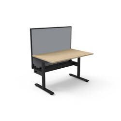 Halo Static Single Sided Workstation+Screen+Tray 1200W x 750D x 1330mmH Oak/Blk
