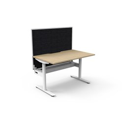 Halo Static Single Sided Workstation+Screen+Tray 1200W x 750D x 1330mmH Oak/Wht
