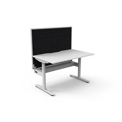 Halo Static Single Sided Workstation+Screen+Tray 1200W x 750D x 1330mmH Wht/Wht