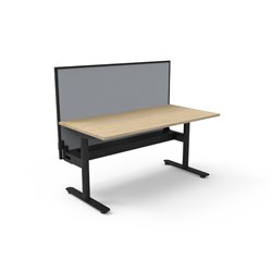 Halo Static Single Sided Workstation+Screen+Tray 1500W x 750D x 1330mmH Oak/Blk