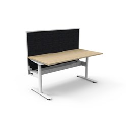 Halo Static Single Sided Workstation+Screen+Tray 1500W x 750D x 1330mmH Oak/Wht