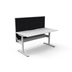 Halo Static Single Sided Workstation+Screen+Tray 1500W x 750D x 1330mmH Wht/Wht