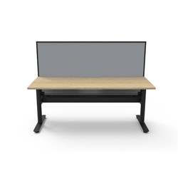 Halo Static Single Sided Workstation+Screen+Tray 1800W x 750D x 1330mmH Oak/Blk