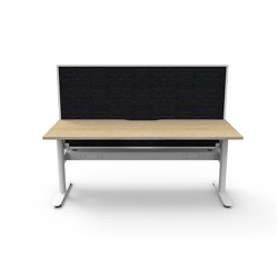 Halo Static Single Sided Workstation+Screen+Tray 1800W x 750D x 1330mmH Oak/Wht