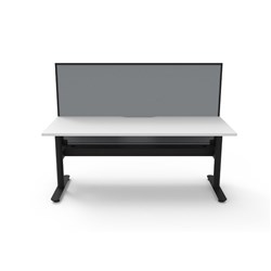 Halo Static Single Sided Workstation+Screen+Tray 1800W x 750D x 1330mmH Wht/Blk