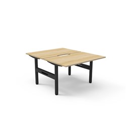 Halo Static Back To Back Workstation 2 Person 1200Wx1500Dx730mmH Oak/Black