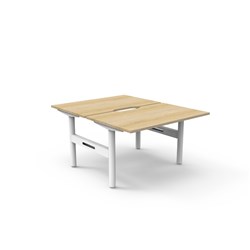 Halo Static Back To Back Workstation 2 Person 1200Wx1500Dx730mmH Oak/White