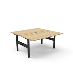 Halo Static Back To Back Workstation 2 Person 1500Wx1500Dx730mmH Oak/Black