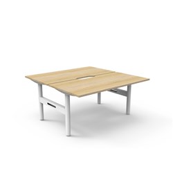 Halo Static Back To Back Workstation 2 Person 1500Wx1500Dx730mmH Oak/White