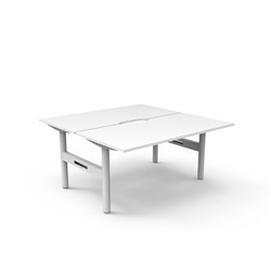 Halo Static Back To Back Workstation 2 Person 1500Wx1500Dx730mmH White/White