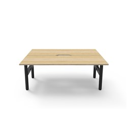 Halo Static Back To Back Workstation 2 Person 1800Wx1500Dx730mmH Oak/Black