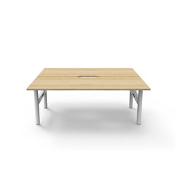Halo Static Back To Back Workstation 2 Person 1800Wx1500Dx730mmH Oak/White
