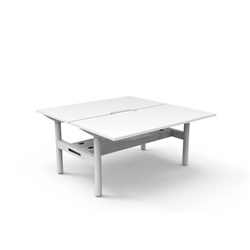 Halo Static Back To Back Workstation + Cable Tray 2 Person 1500Wx730mmH Wht/Wht