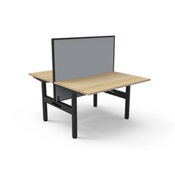 Halo Static Back To Back Workstation + Screen 2 Person 1200Wx1330mmH Oak/Black