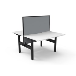 Halo Static Back To Back Workstation + Screen 2 Person 1200Wx1330mmH White/Blk