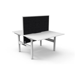 Halo Static Back To Back Workstation + Screen 2 Person 1200Wx1330mmH White/Wht