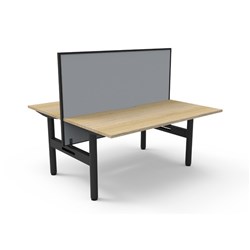 Halo Static Back To Back Workstation + Screen 2 Person 1500Wx1330mmH Oak/Black