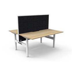 Halo Static Back To Back Workstation + Screen 2 Person 1500Wx1330mmH Oak/White