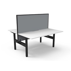 Halo Static Back To Back Workstation + Screen 2 Person 1500Wx1330mmH White/Blk