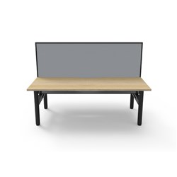 Halo Static Back To Back Workstation + Screen 2 Person 1800Wx1330mmH Oak/Black