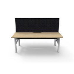 Halo Static Back To Back Workstation + Screen 2 Person 1800Wx1330mmH Oak/White