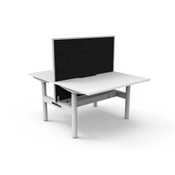 Halo Static Back To Back Workstation+Screen+Tray 2 Person 1200W x 1330mmH Wht/Wht