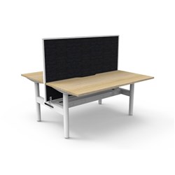 Halo Static Back To Back Workstation+Screen+Tray 2 Person 1500W x 1330mmH Oak/Wht