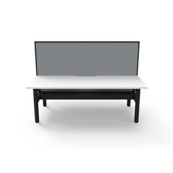 Halo Static Back To Back Workstation+Screen+Tray 2 Person 1800W x 1330mmH Wht/Blk