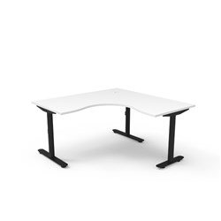 Halo Static Corner Workstation 1500/1500W x 750D x 730mmH White/Black