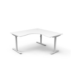 Halo Static Corner Workstation 1500/1500W x 750D x 730mmH White/White