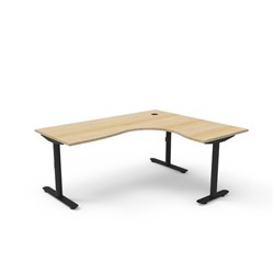 Halo Static Corner Workstation 1800/1500W x 750D x 730mmH Oak/Black