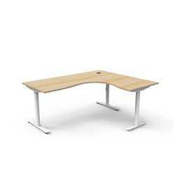 Halo Static Corner Workstation 1800/1500W x 750D x 730mmH Oak/White