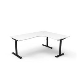 Halo Static Corner Workstation 1800/1500W x 750D x 730mmH White/Black