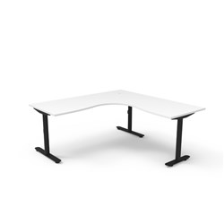 Halo Static Corner Workstation 1800/1800W x 750D x 730mmH White/Black